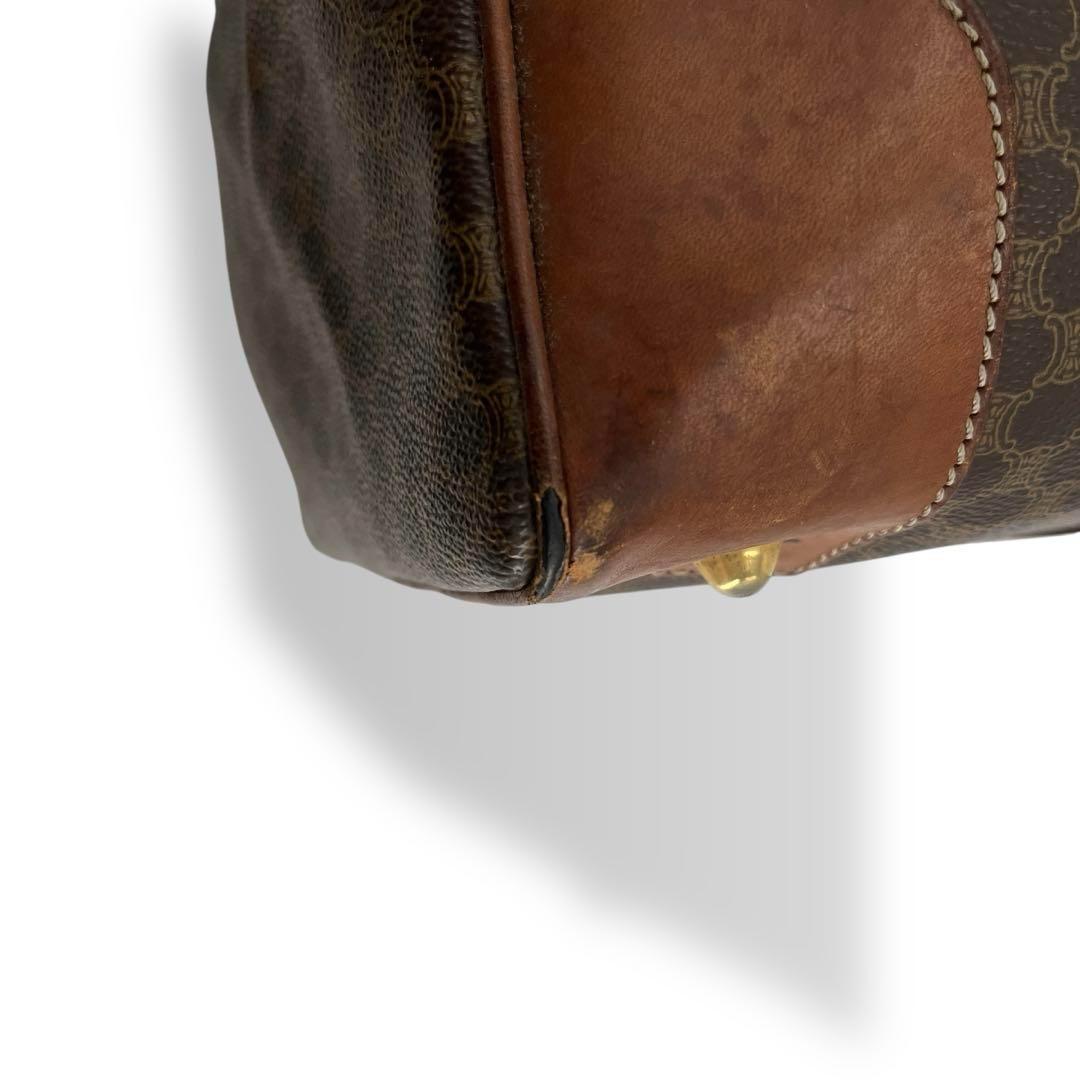 オールド　セリーヌ　トリオンフ　ボストンバッグ　マカダム柄　旅行バッグ　ブラウン