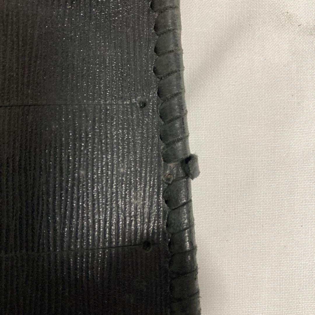 送料込み　黒 レザー シルバーウォレットチェーン　財布