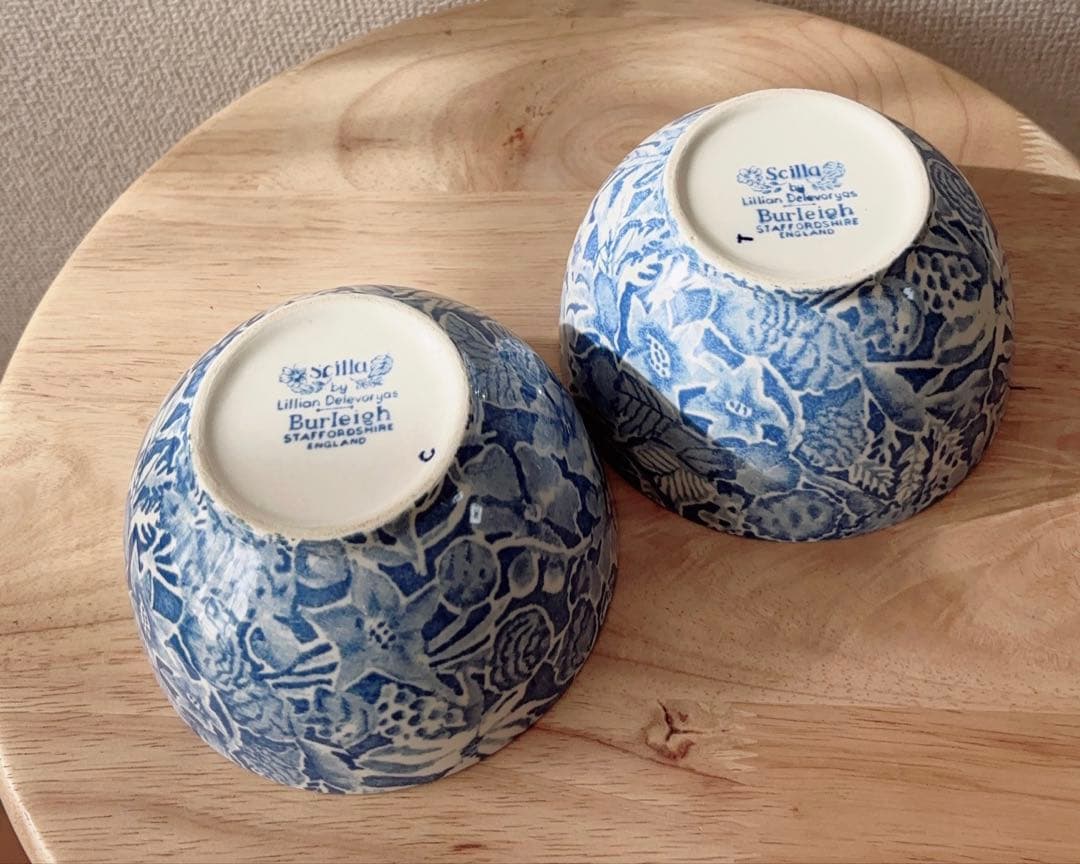 ヴィンテージBurleigh Scilla バーレイシラーカフェオレボウル2つ