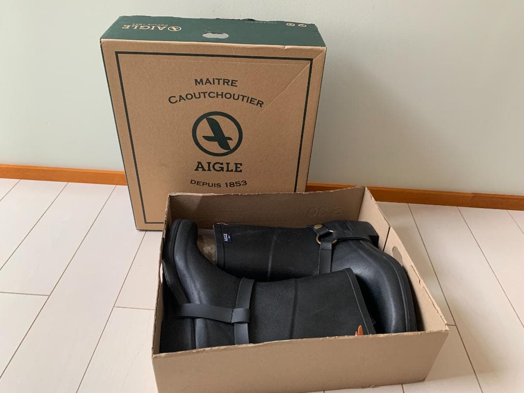 AIGLE ミスジュリー　ラバーブーツ　レインブーツ　黒