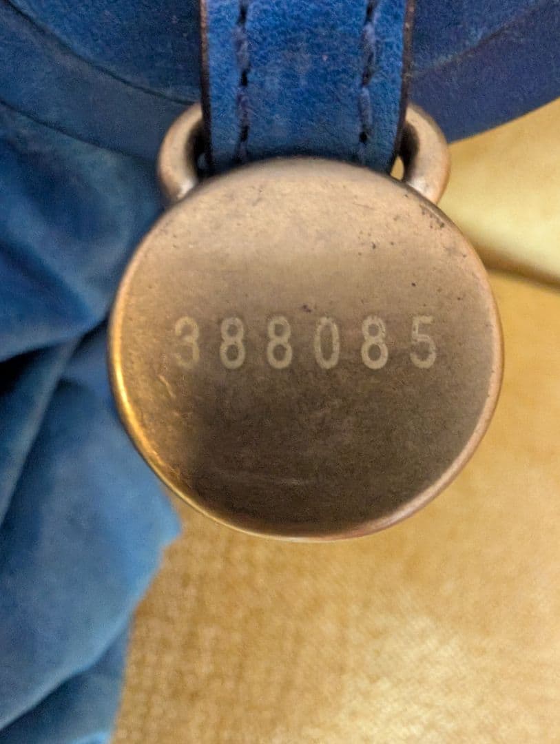 MULBERRY青いレザー ボストンバッグ 388085