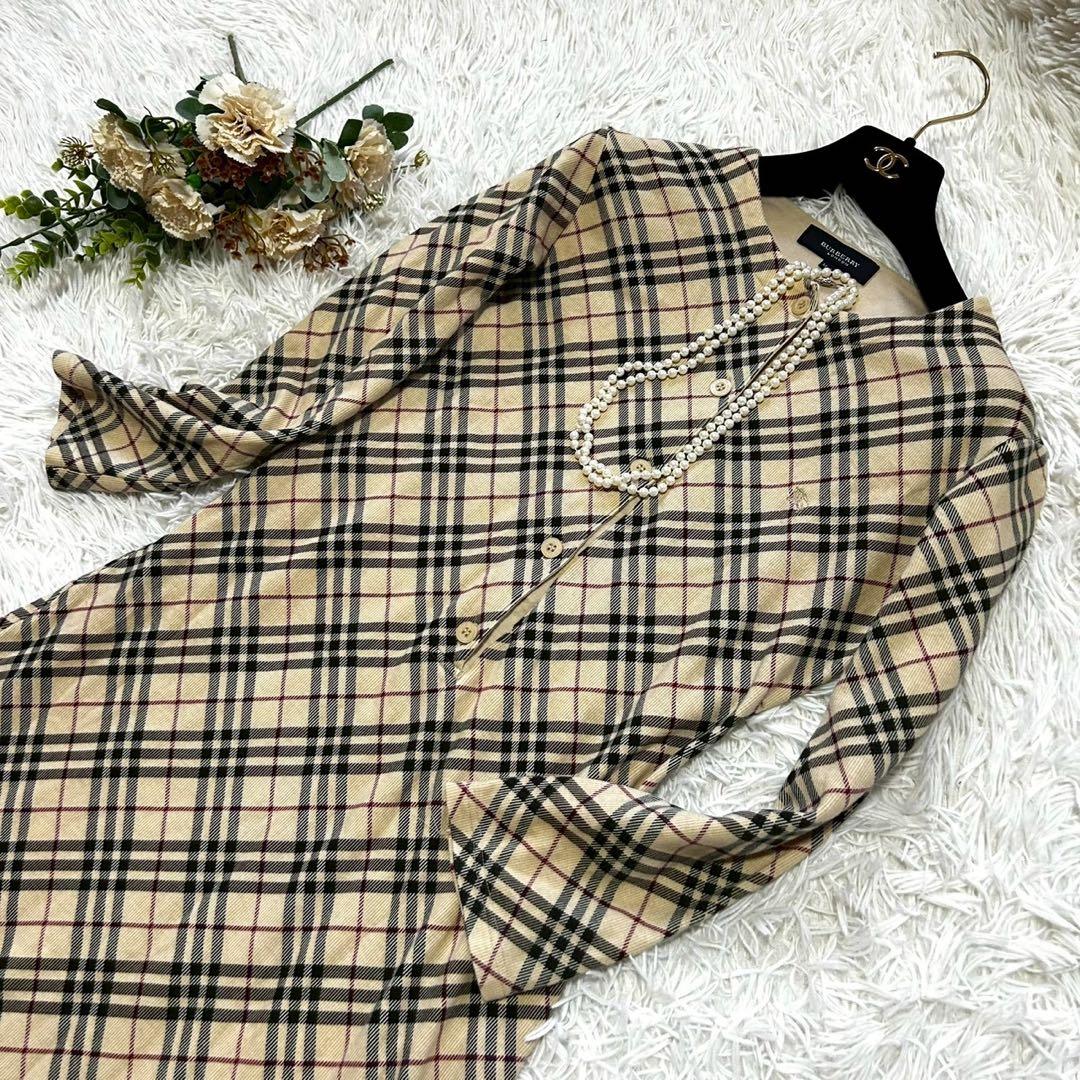 美品✨希少❗️バーバリーロンドン　ロングワンピース　ノバチェック