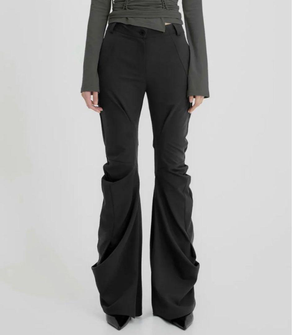パンツ FLAREUP Asymmetrical Drape Pants (Black)