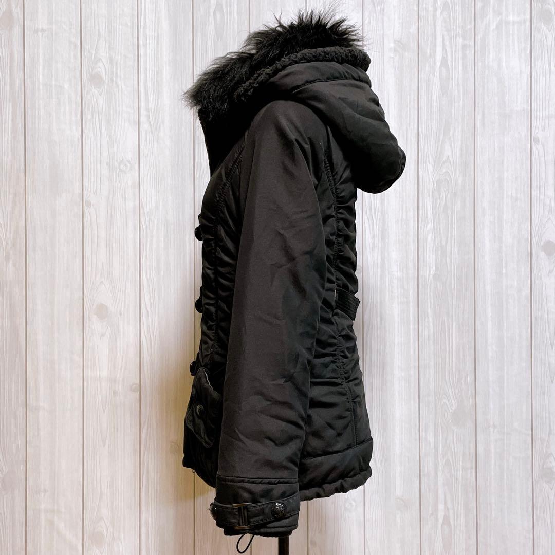 モッズコート リアルファー 黒 平成ギャル y2k ダークコア グランジ パンク