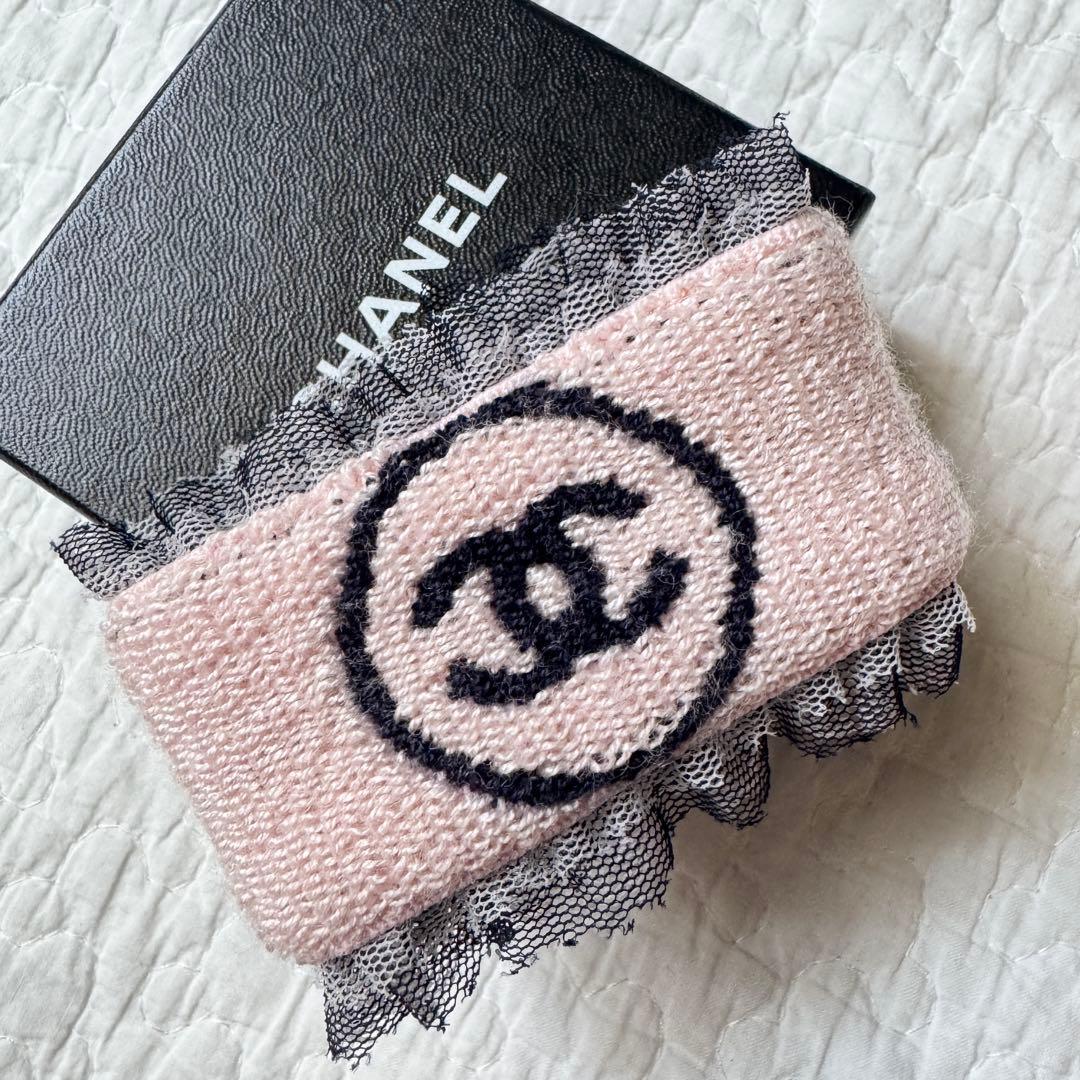 美品 CHANEL シャネル リストバンド　ココマーク レース　フリル　ピンク