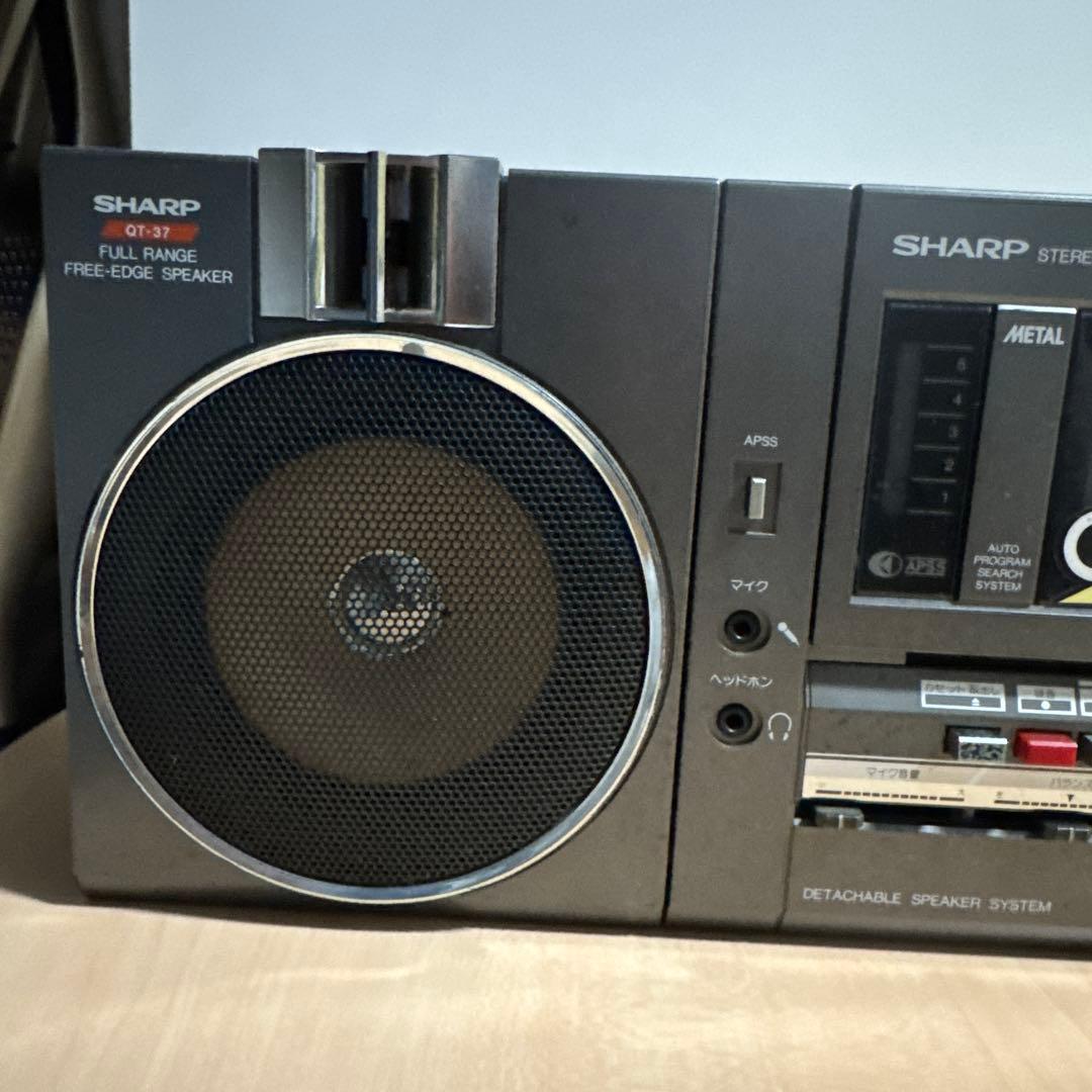 SHARP QT-37Gシャープ ラジカセ　昭和レトロ　おしゃれ　ヴィンテージ
