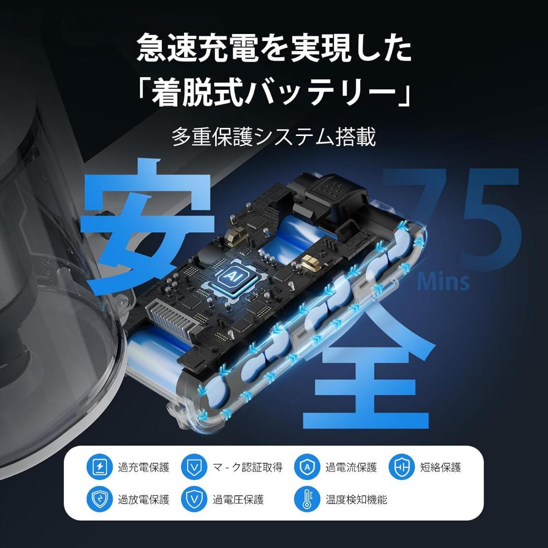 掃除機 コードレス スティッククリーナー サイクロン スタンド 除菌 85Kpa