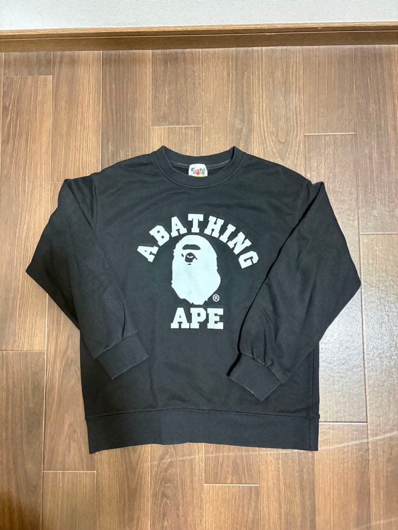A BATHING APE ブラック トレーナー