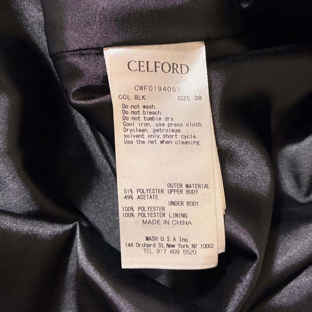 【美品】✨CELFORD ジャガードドッキングワンピース 38ブラック 完売