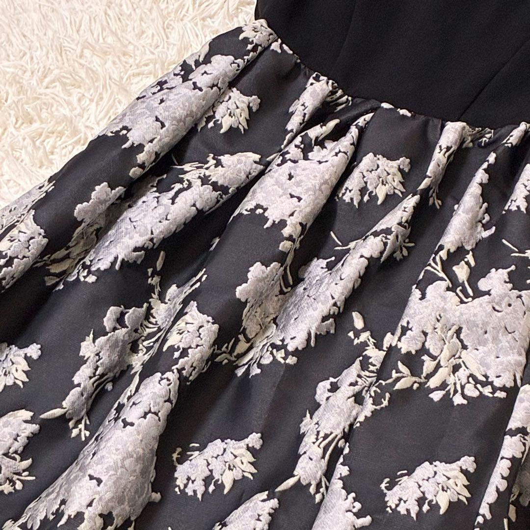 【美品】✨CELFORD ジャガードドッキングワンピース 38ブラック 完売