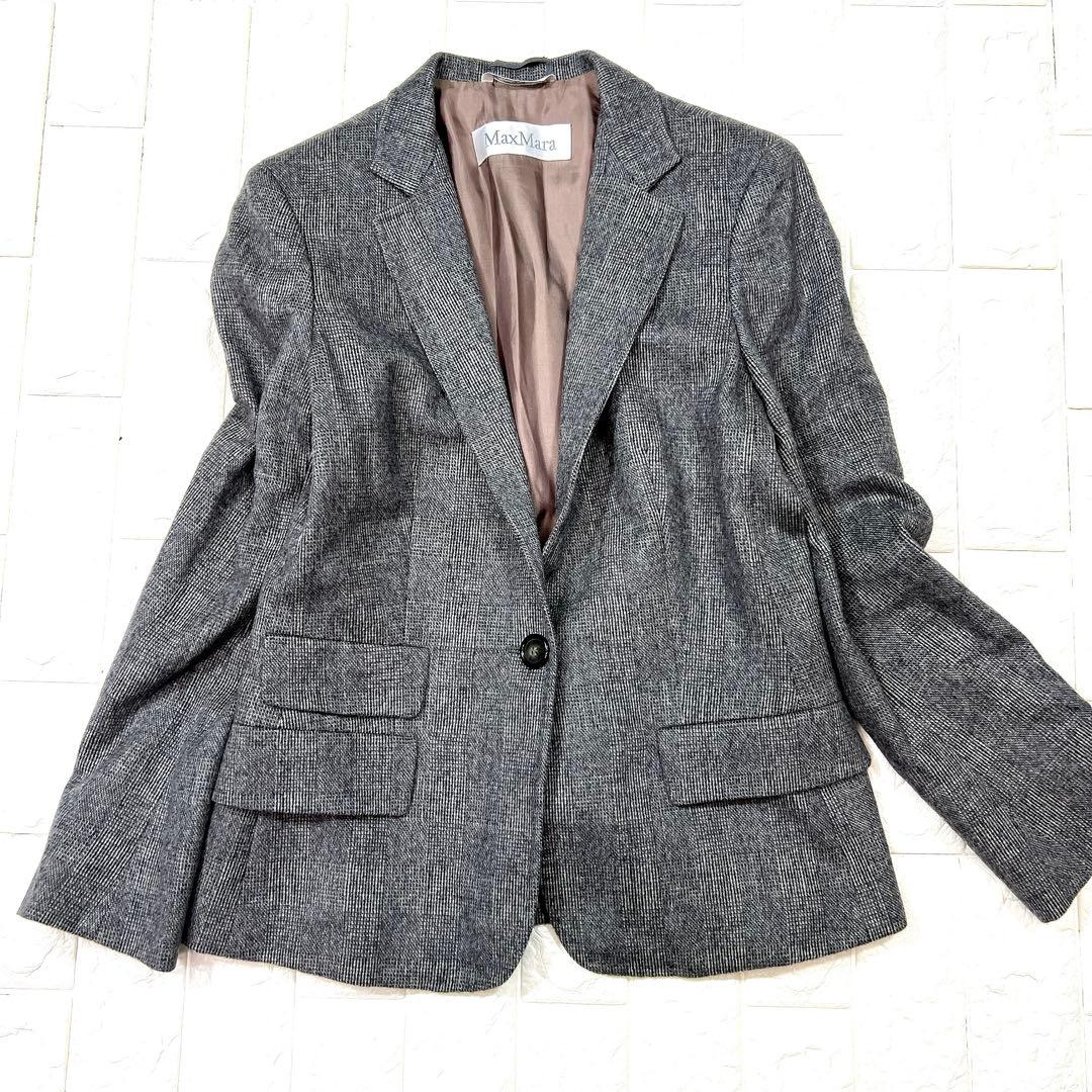 MaxMara マックスマーラ 白タグ アンゴラ混 テーラードジャケット
