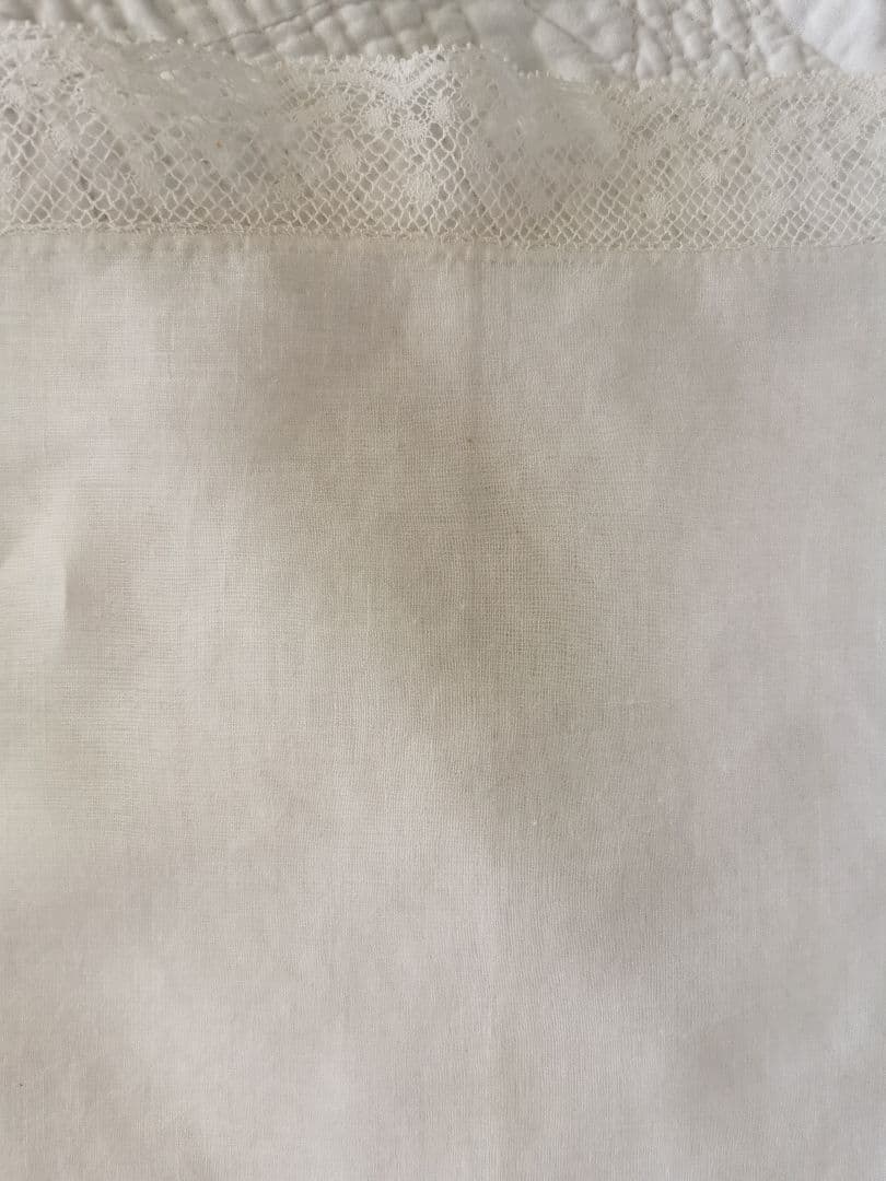 アンティークフランス ローンクロス ヴァレンシエンヌ水玉レース装飾 ランナー