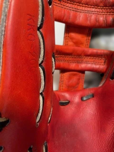 赤 レザー 硬式野球グローブハイゴールド 内野手用