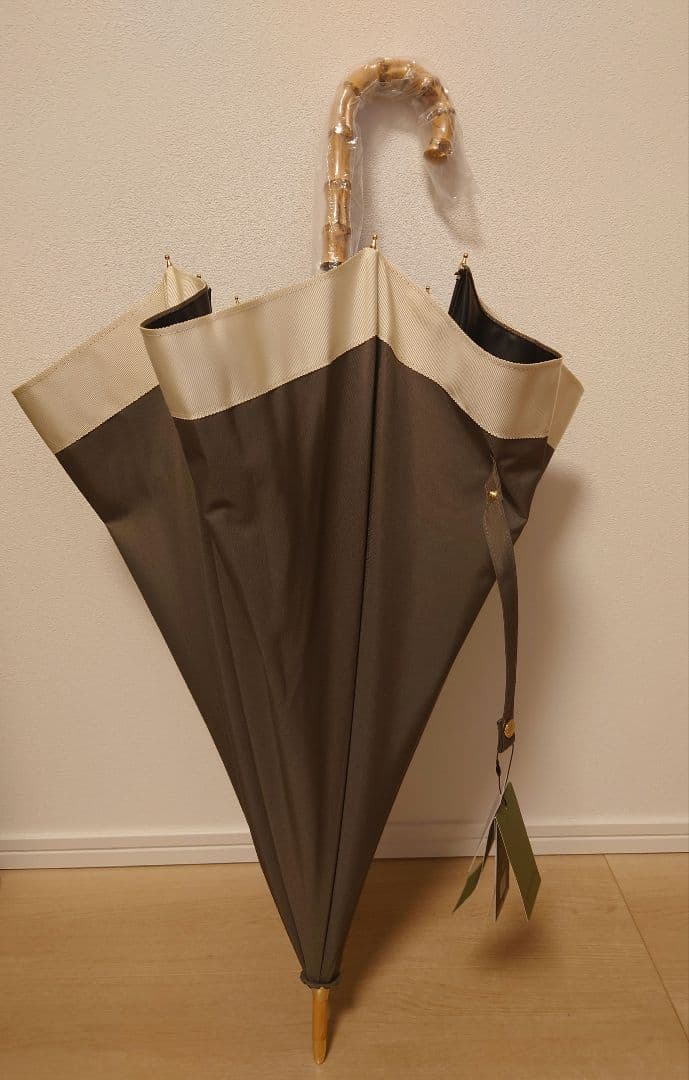 untule 日傘 長傘M バイカラー　ダークグレー/アイボリー