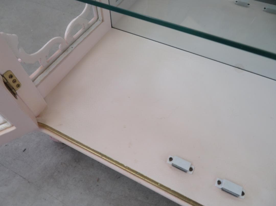 美品■ロココ■姫家具■花柄■ガラスキャビネット■ディスプレイケース■飾り棚■