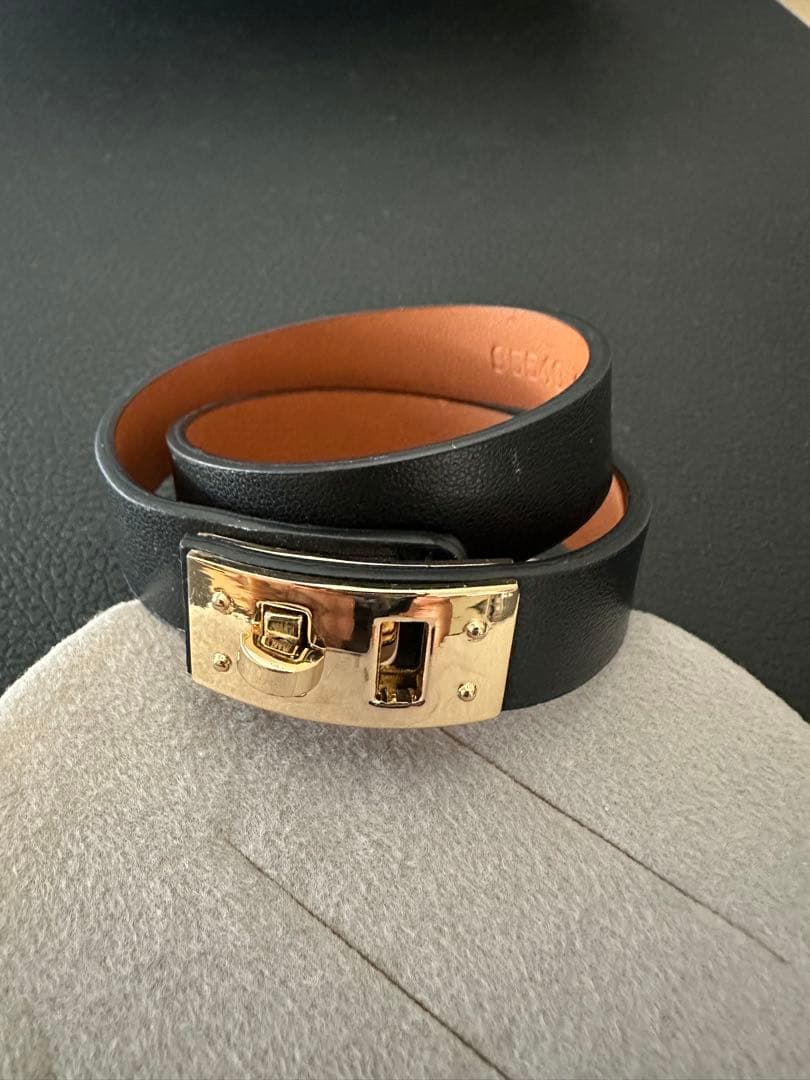 MAISON BOINET メゾンボワネ　レザーバングル　ゴールド金具