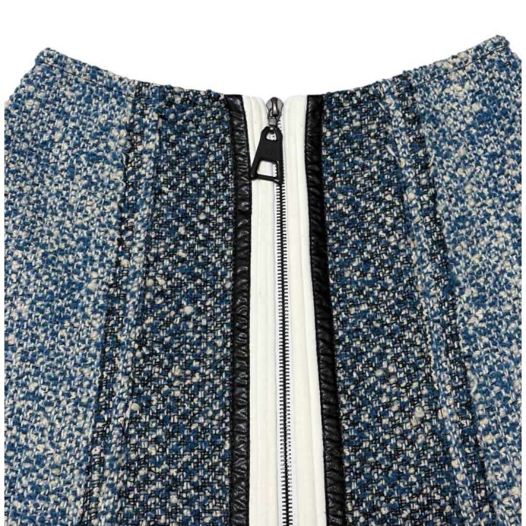 LOUIS VUITTON ツイード ジップアップ ミニスカート 34 美品