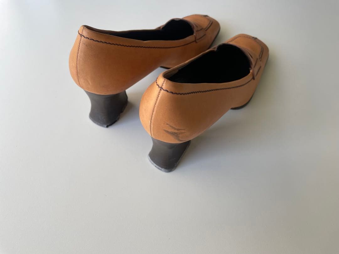 専用 Prada Square Toe Leather Shoes 38 1/2