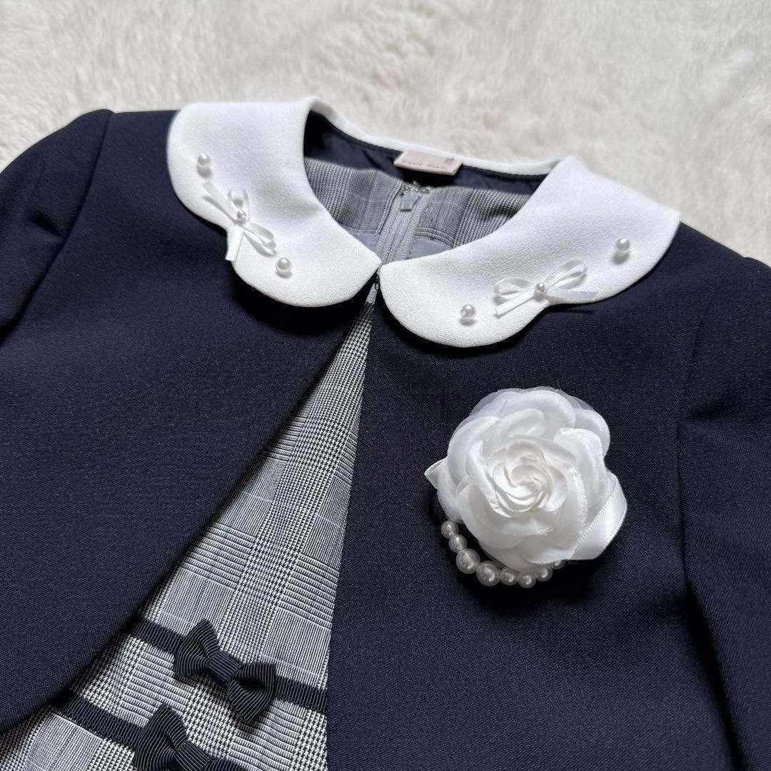 【極美品】プティマイン キッズフォーマル ワンピース 女の子 入学 卒園 110