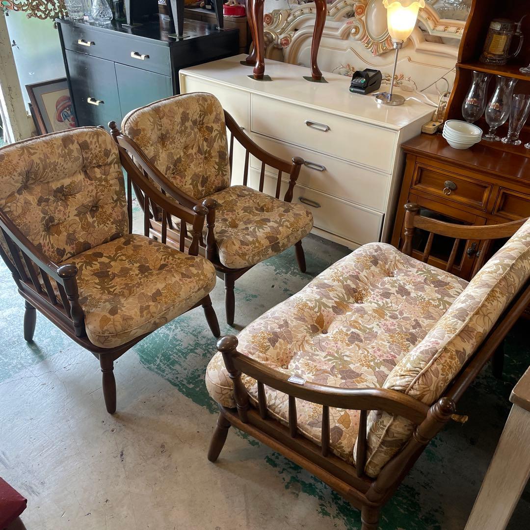 アンティーク，ソファ3点セット