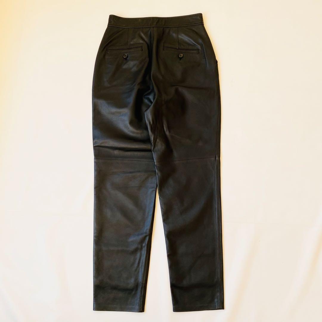 【美品】カレンソロジー　羊革 ラムレザー ハイウエスト テーパードパンツ　M