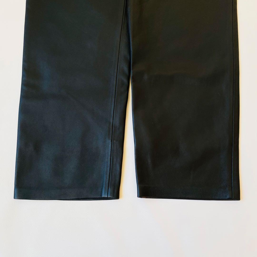【美品】カレンソロジー　羊革 ラムレザー ハイウエスト テーパードパンツ　M