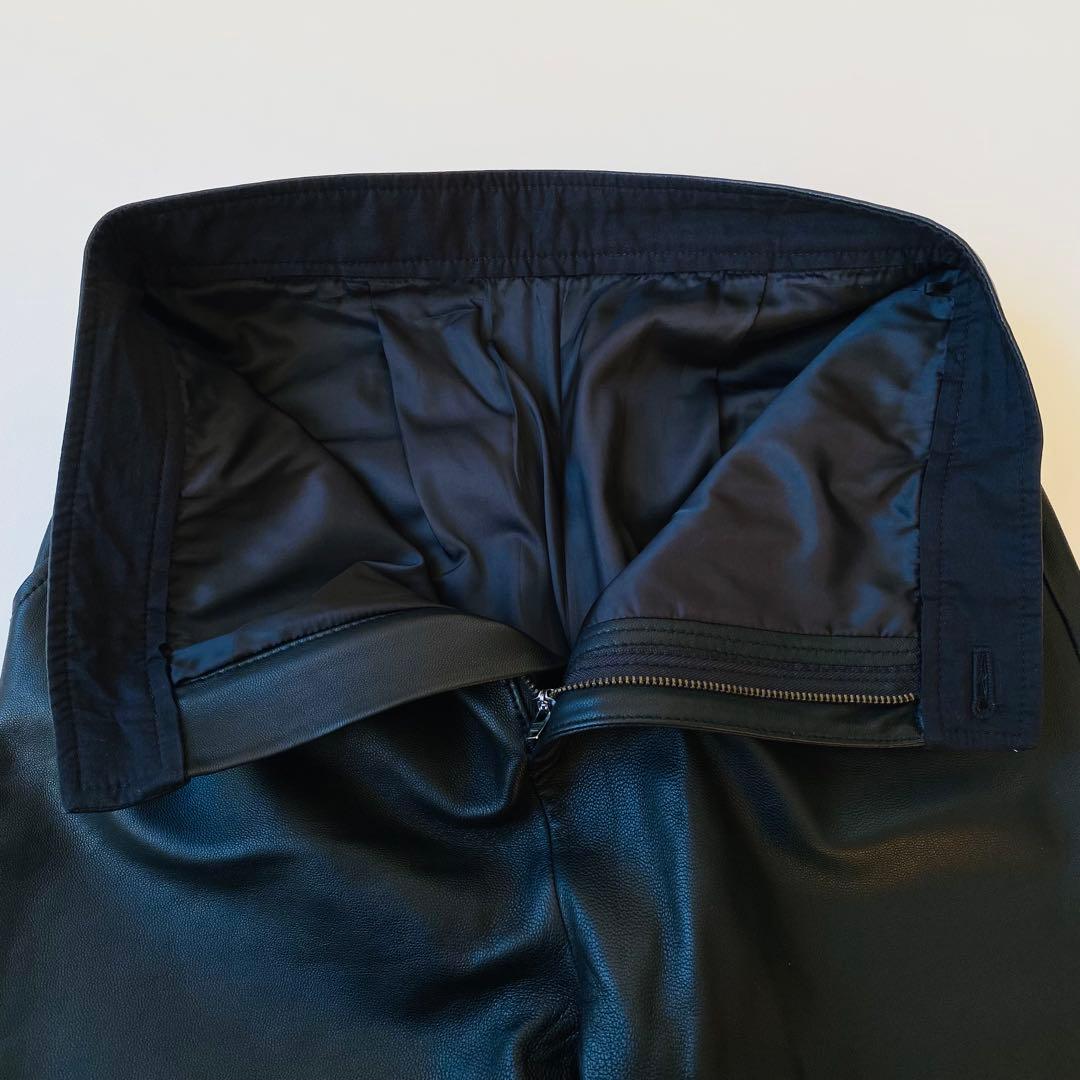 【美品】カレンソロジー　羊革 ラムレザー ハイウエスト テーパードパンツ　M