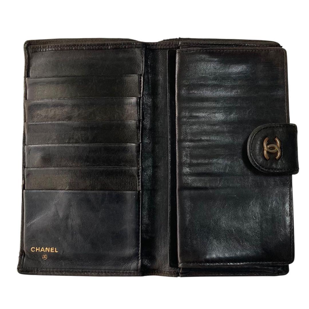 シャネル CHANEL ビコローレ 長財布 折財布 ココマーク