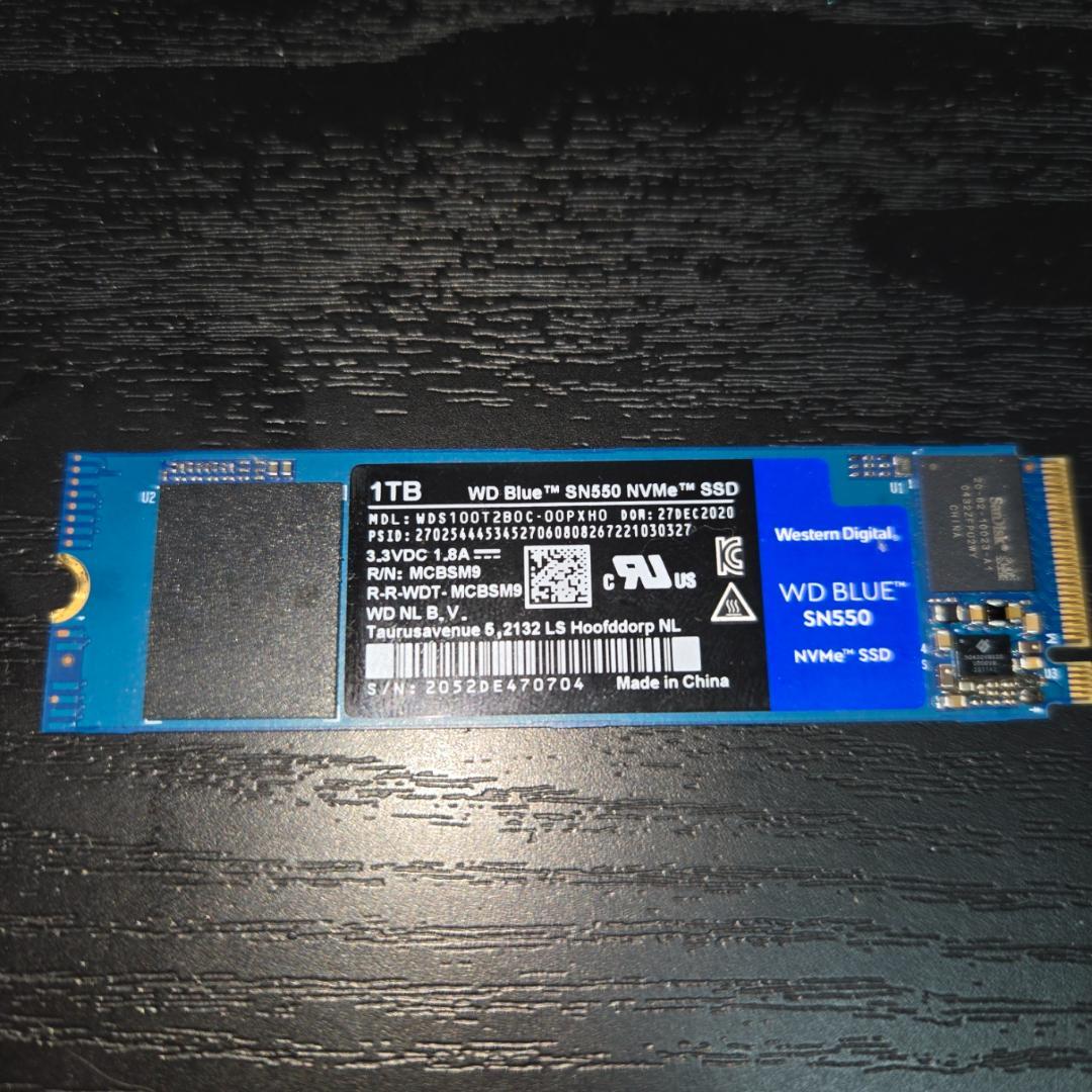 WD Blue SN550 M.2 SSD NVMe 1TB 健康状態　正常