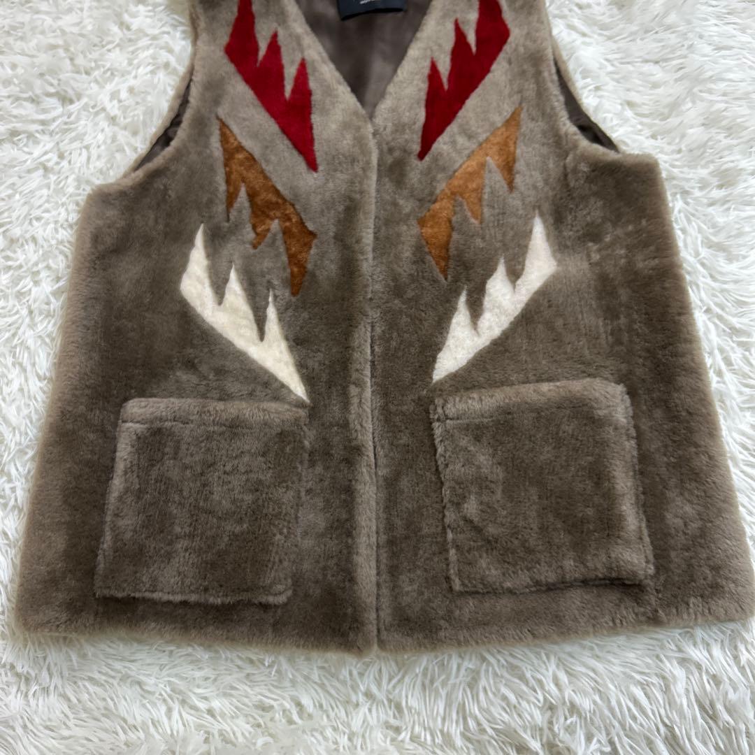 FRAMeWORK 別注K.tsanikidis ムートン チマヨ柄 ジレ F