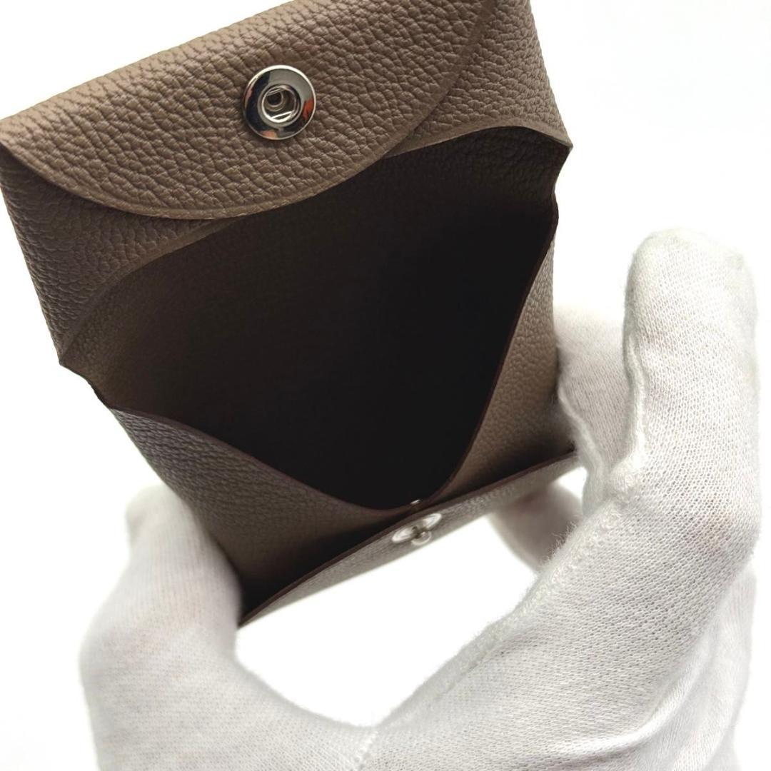 新品 HERMES バスティア ケース エトゥープ シェーブル 小銭入れ