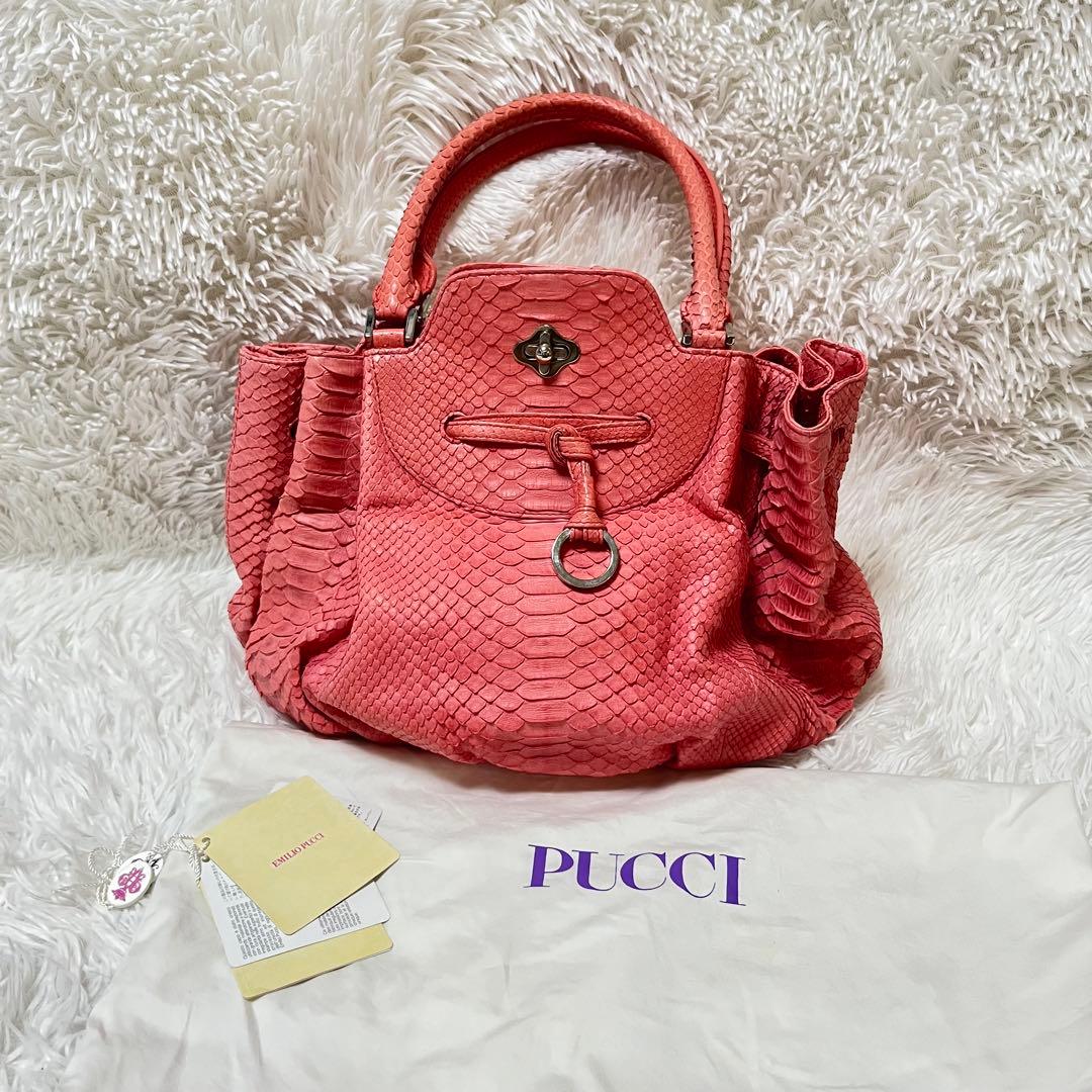 最高級 EMILIO PUCCI エミリオプッチ レザー バッグ ピンク