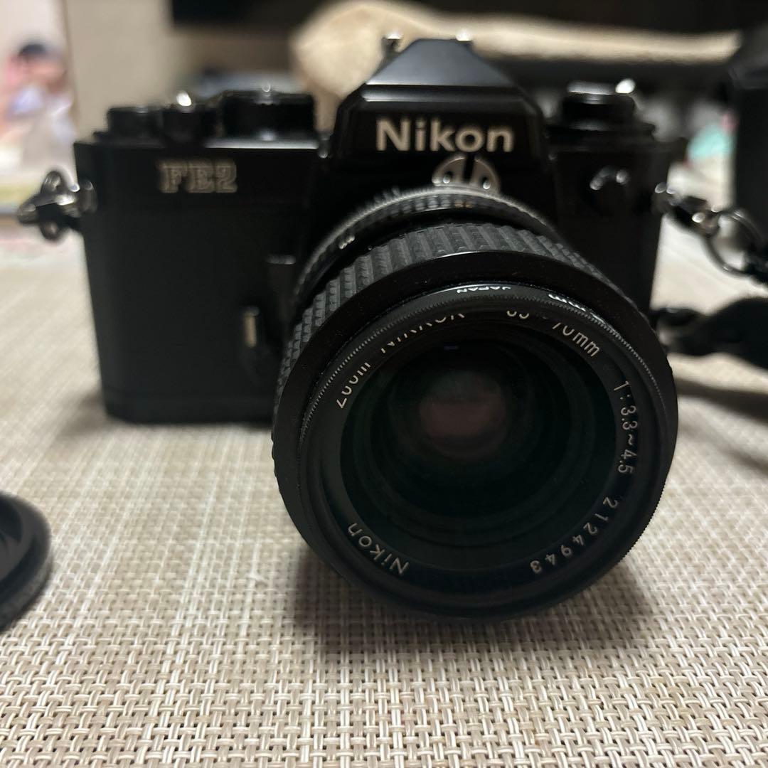 Nikon FE2 一眼レフカメラ 35-70mmレンズ付き ストロボおまけ
