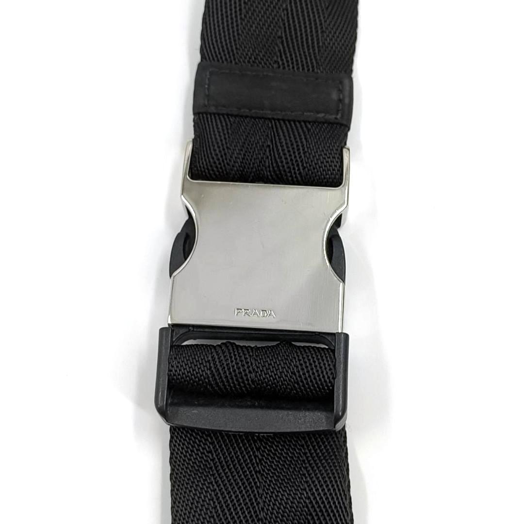 人気希少✨プラダ ウエストポーチ ボディバッグ ナイロン 三角ロゴ 黒 白タグ