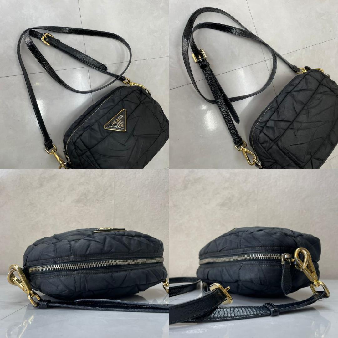 PRADA ショルダーバッグ プラダ 2way カメラバッグ キルティング 黒