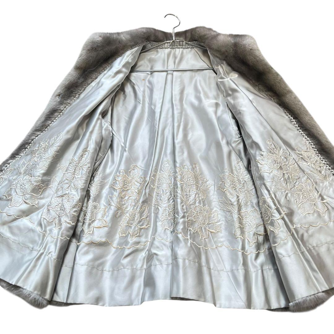 着丈80cm サファイアミンク リアルファーコート 毛並み◎ なめし柔らか