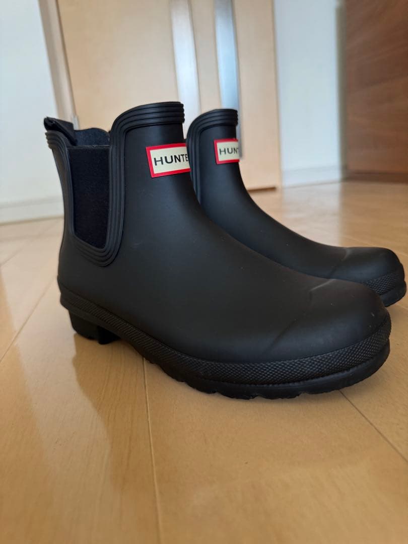 HUNTER ブラック ショートブーツ　24cm