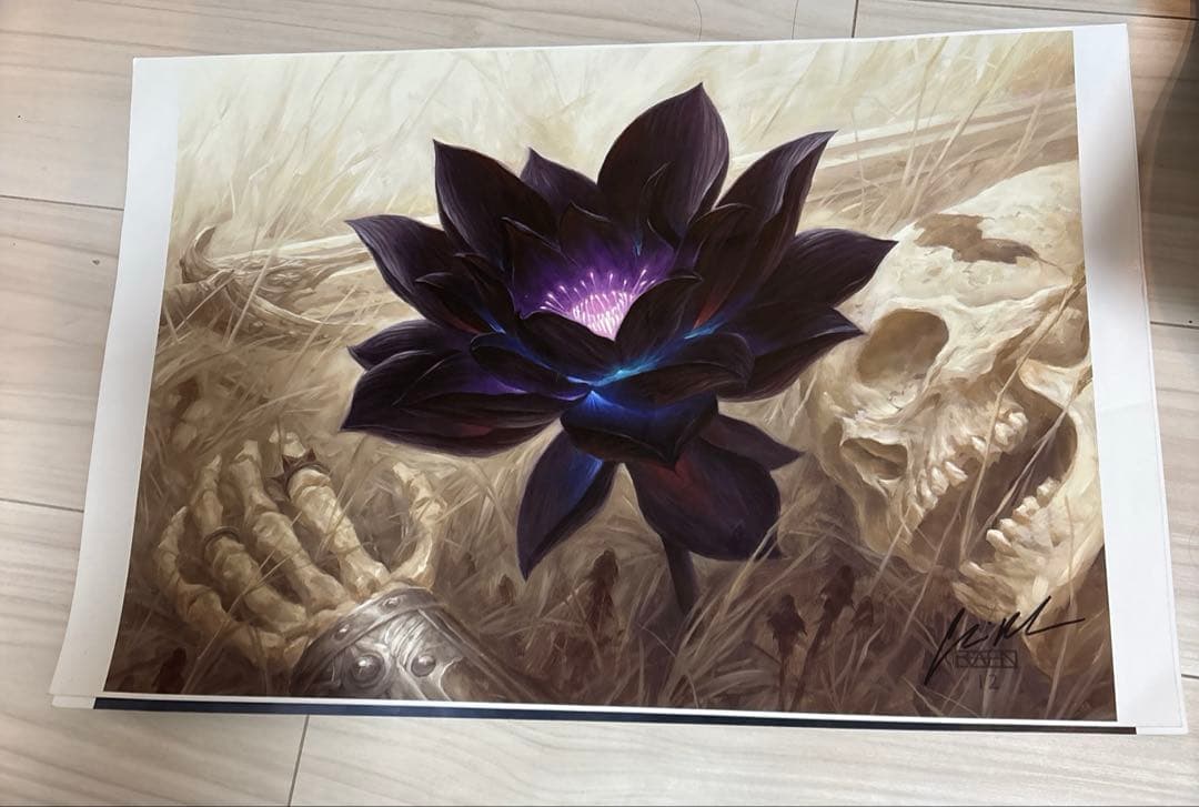 MTG 複製原画　Time walk　ブラックロータス　鷺群れのシガルダ