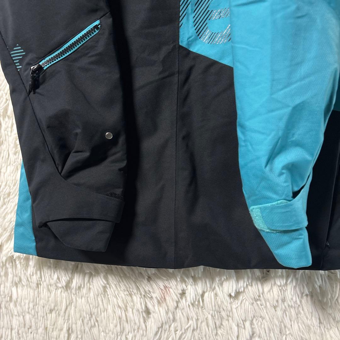 DESCENTE デサント　スキーウェア フード付き ジャケット青✖️黒　M