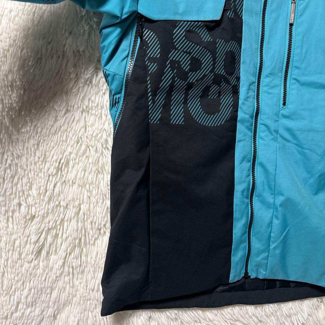 DESCENTE デサント　スキーウェア フード付き ジャケット青✖️黒　M