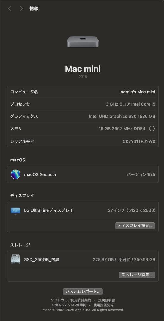 Apple◆◆アップル Mac Mini 2018年 A1993 モデル◆◆