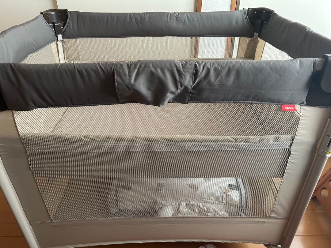 ココネルエアー ココアBR アップリカ 折りたたみベビーベッド プレイヤード