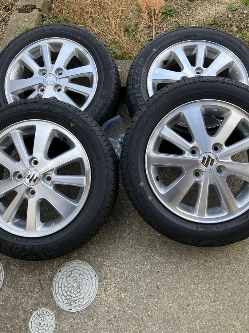 さんにいろく　新車外し　エブリィワゴン純正アルミホイールタイヤ4本セット