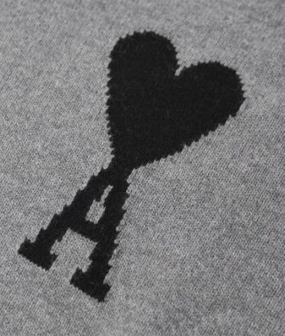 AMI PARIS グレー ハートロゴ ニットセーター M