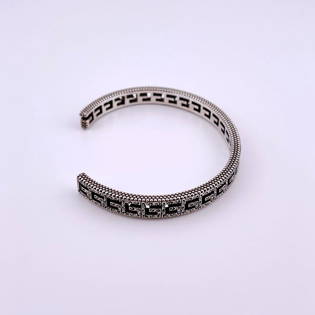 ★グッチ★ バングル ブレスレット スクエアG カフブレスレット 燻 いぶし