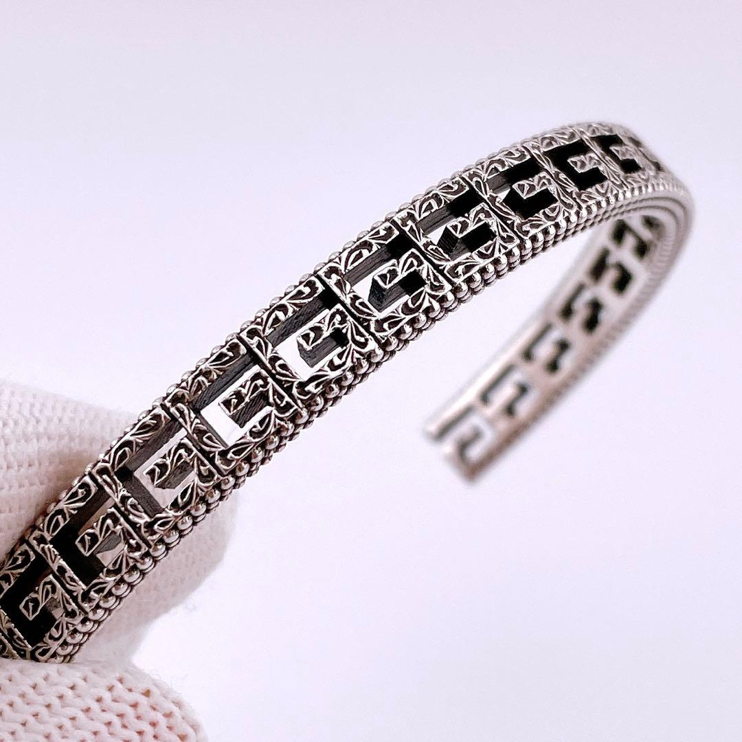 ★グッチ★ バングル ブレスレット スクエアG カフブレスレット 燻 いぶし