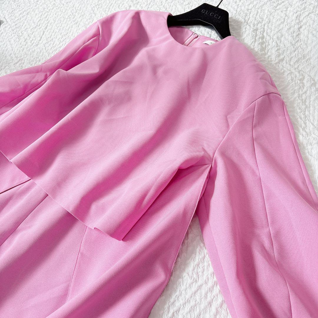 24ss✨ ADORE ハイツイストドライクロスワンピース　ロング　ピンク　38