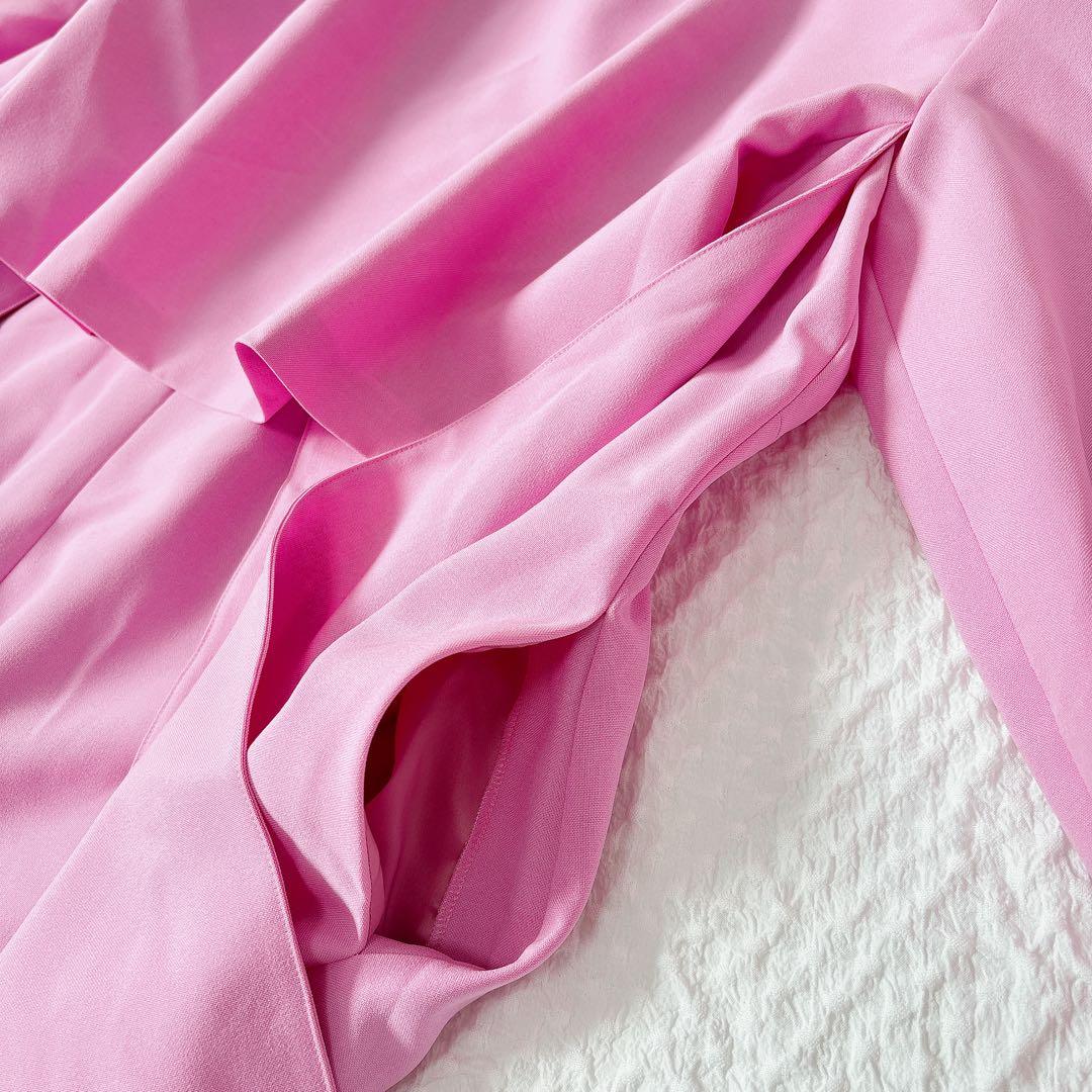 24ss✨ ADORE ハイツイストドライクロスワンピース　ロング　ピンク　38