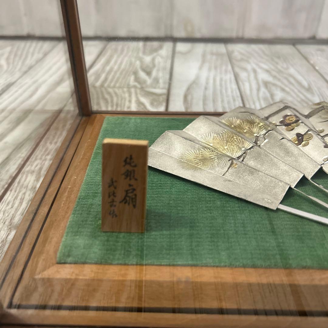 扇子の装飾品 木製ケース付き