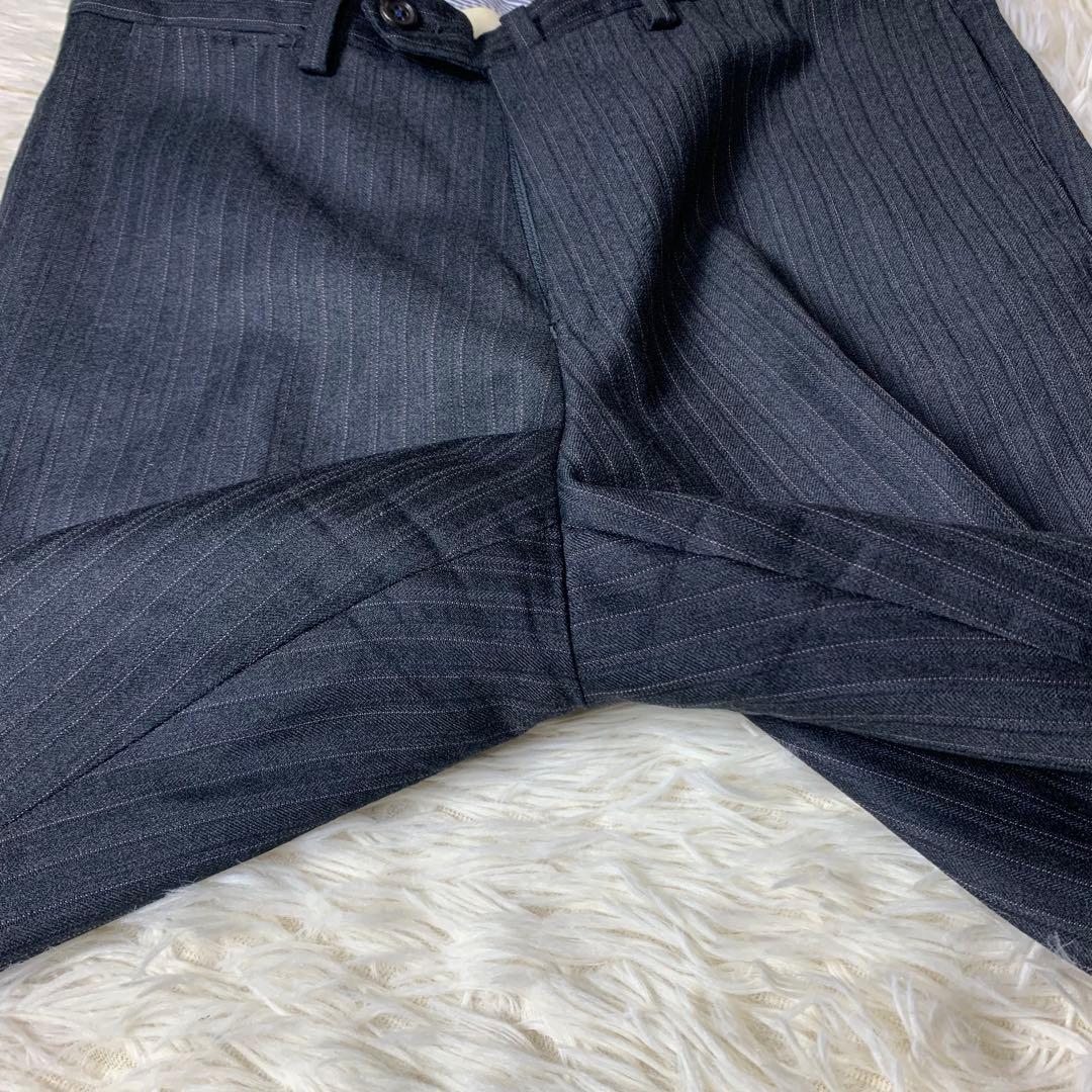 ゼニア スーツ ストライプ ダークグレー A4 エルメネジルドゼニア